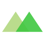 Illustration of two green mountains