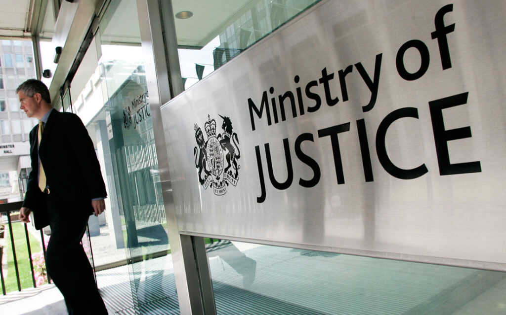 Photo showing a man leaving the Ministry of Justice