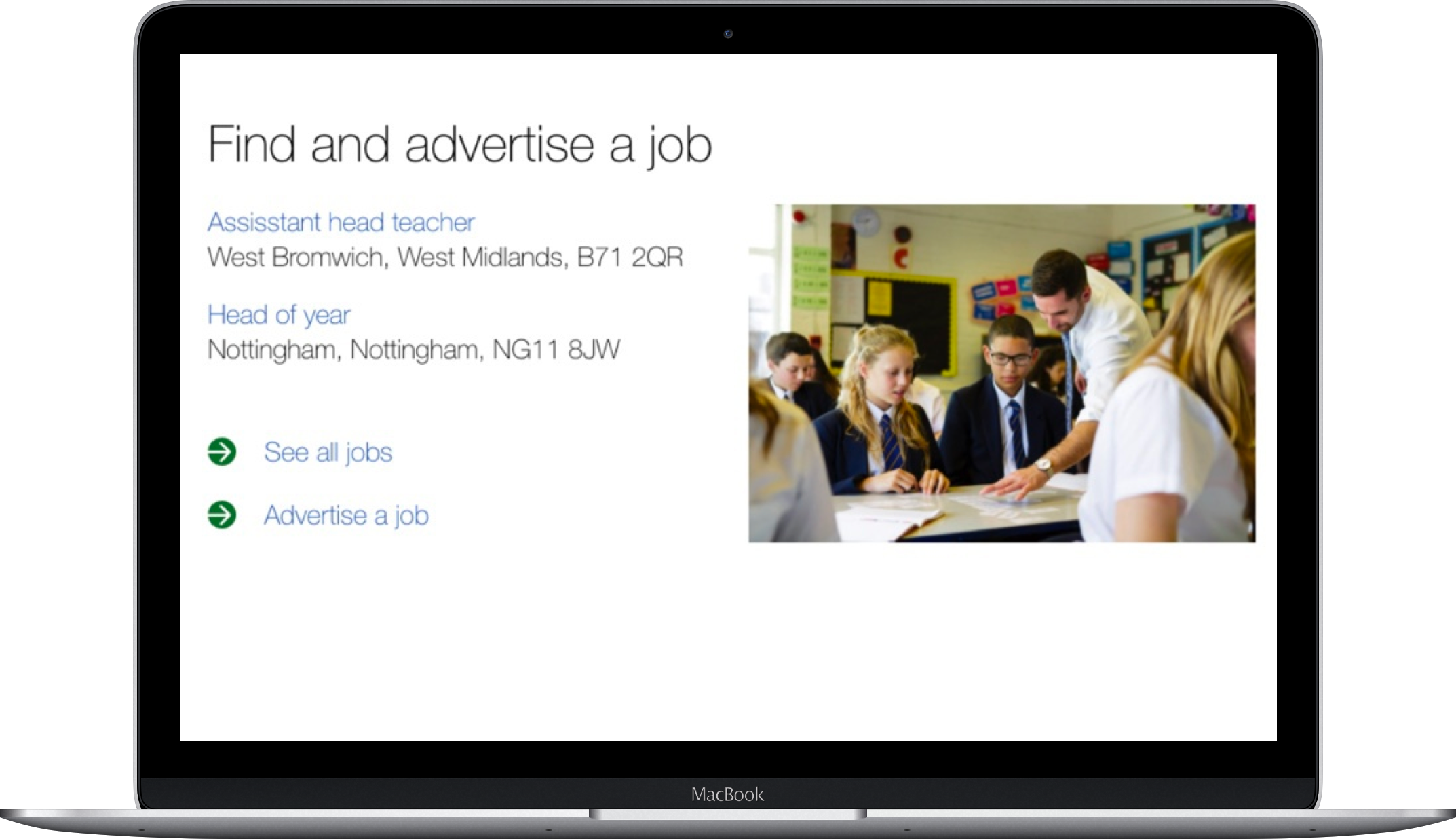 Find and advertise a job laptop