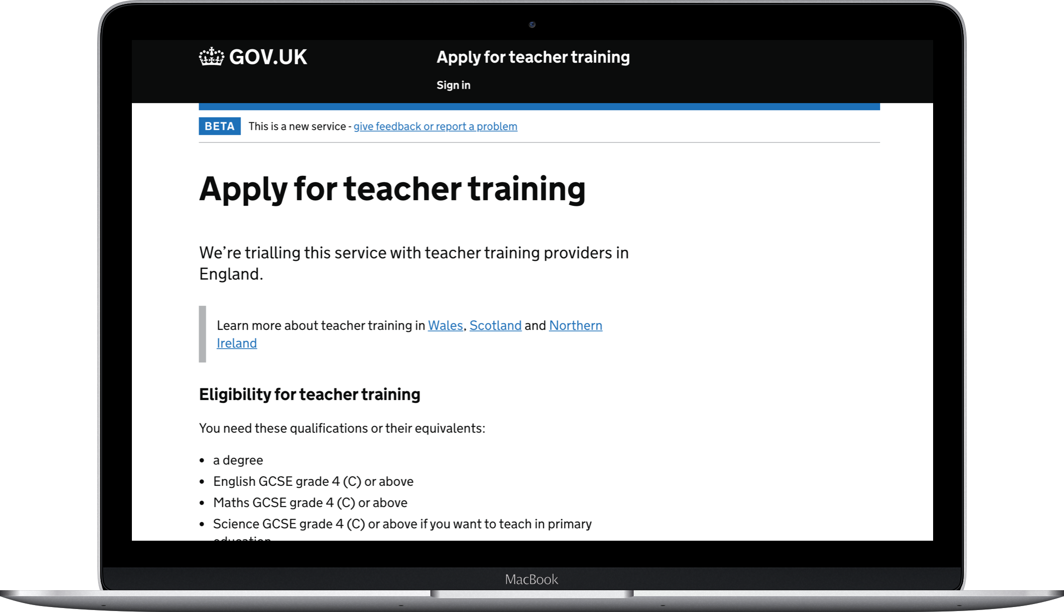 Apply for teacher training laptop