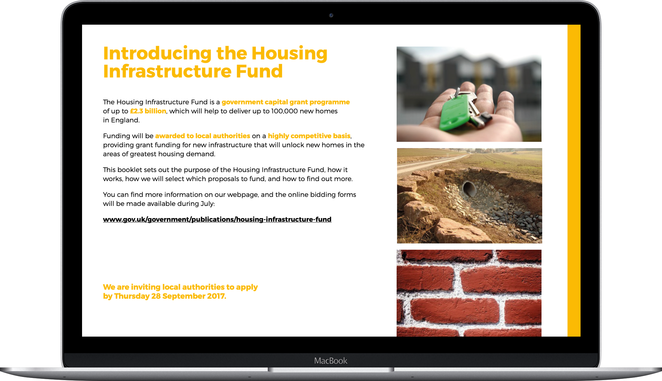 Housing infrastructure fund laptop