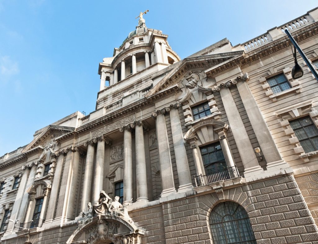 Photo showing the Central Criminal Court building in front of a blue sky