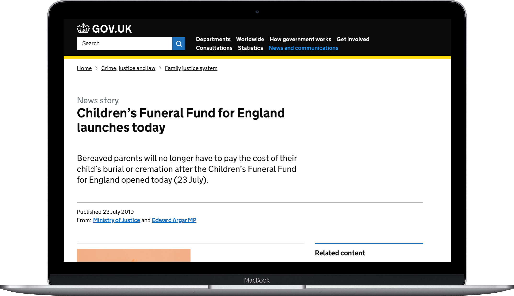 Support for childrens funeral costs laptop