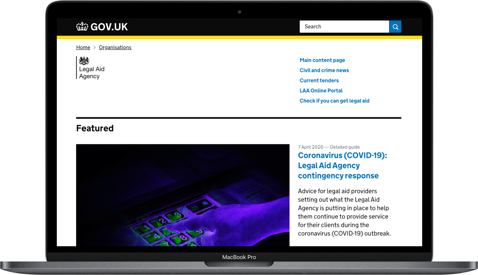 Legal aid agency laptop