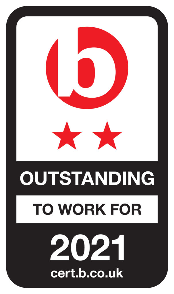 Image of Outstanding to work for in 2021 text on a black and white background