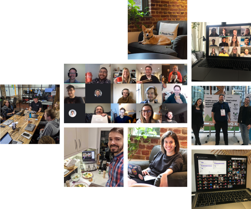 Collage of photos of the Made Tech team