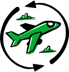 Illustration showing an airplane in the sky