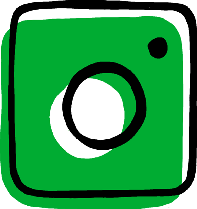 Illustrated green Instagram logo