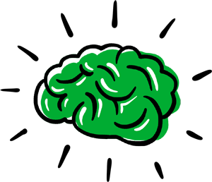 Illustration showing a green brain