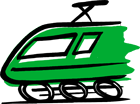 Illustration showing a train moving at speed