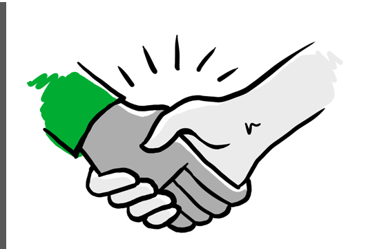 Illustration showing two hands shaking