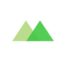 Image of two green triangles in shape of a mountain