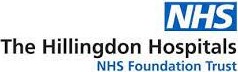 Image of NHS text in blue rectangle over The Hillingdon Hospitals NHS Foundation Trust text