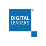 Image of Digital Leaders text in the middle of a blue square