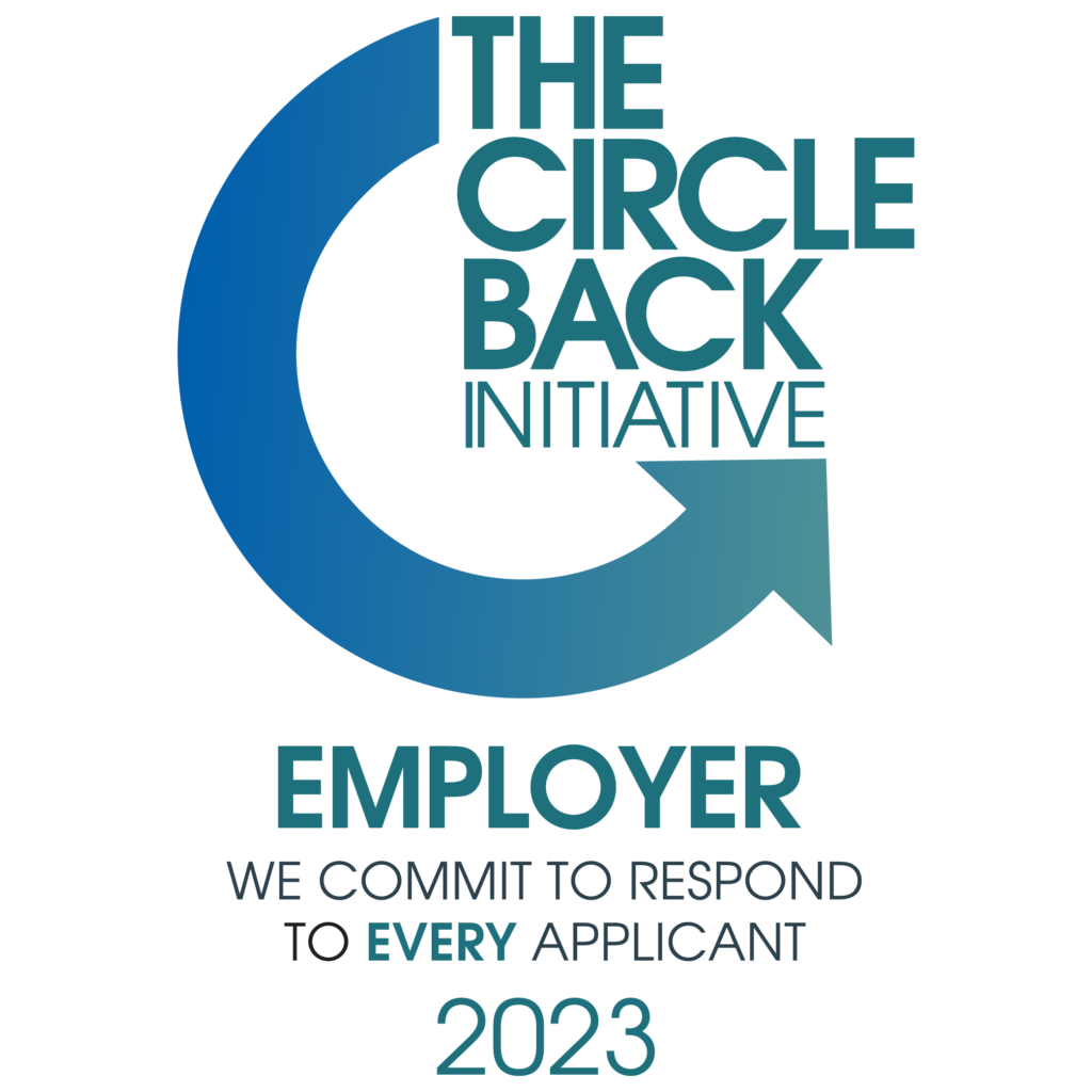 Image of the circle back initiative text with a blue arrow going in a half circle