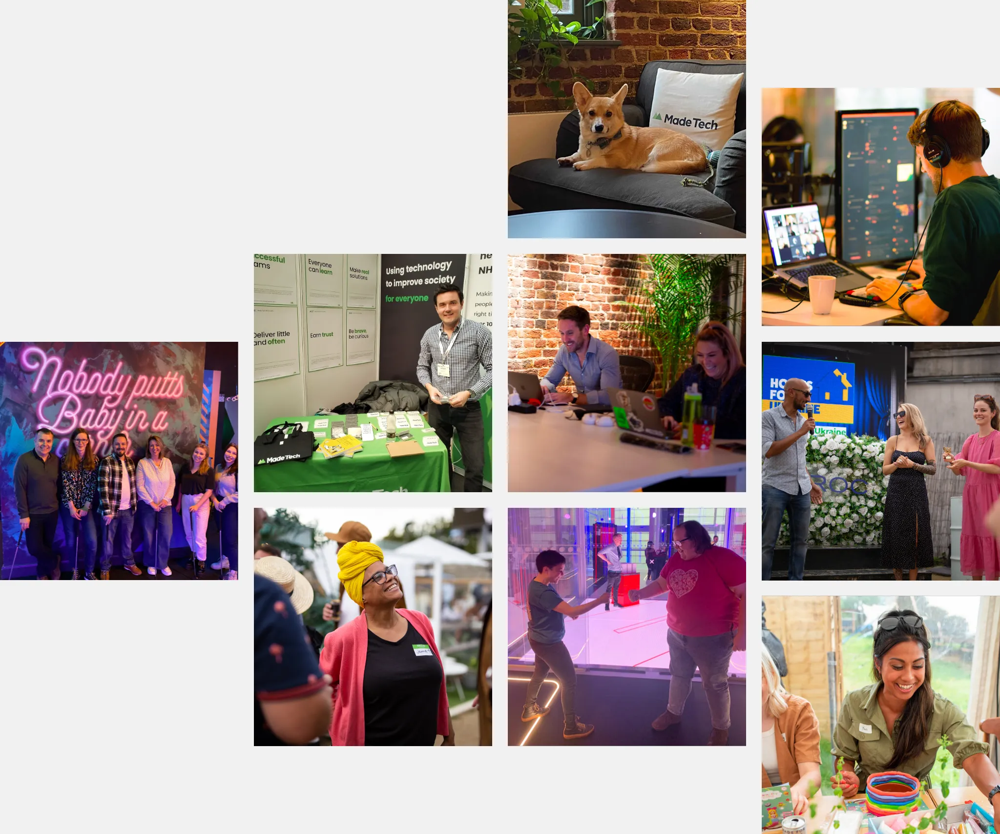 Collage of photos of the Made Tech team