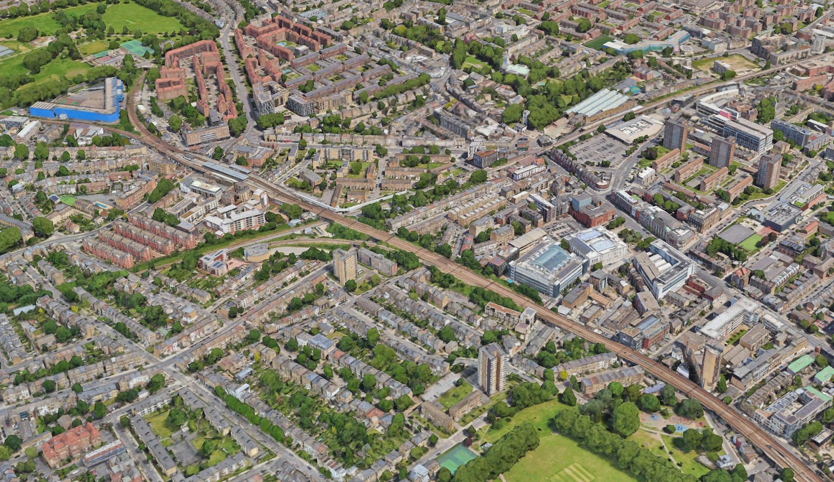 Image from the sky of Hackney council area (Image: Google earth)