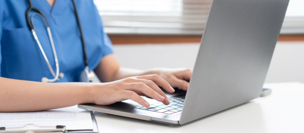 Nurse on laptop
