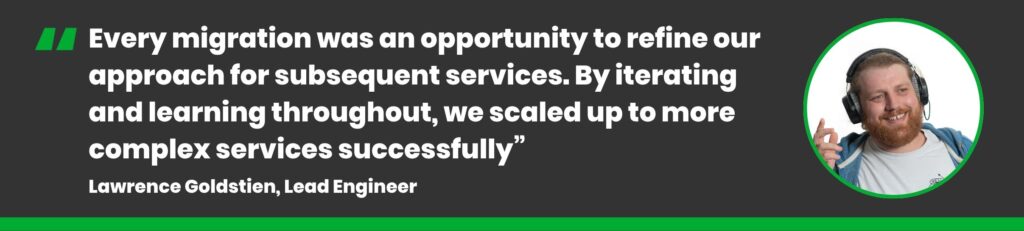 Lawrence Goldstien quote on migrating critical services