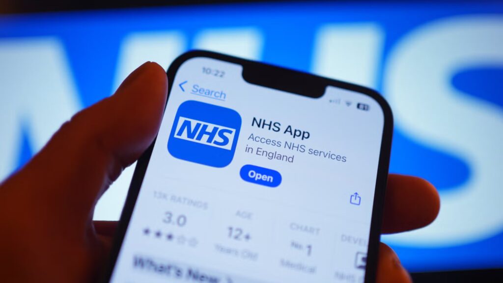 NHS App on mobile phone